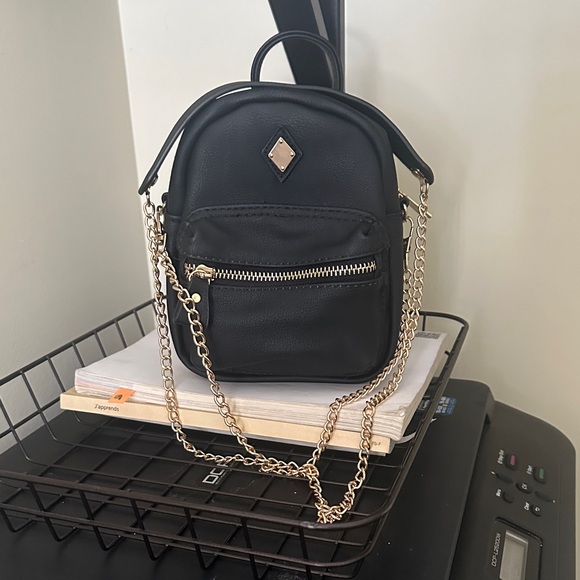Elegant Black Mini Backpack - Picture 2 of 10